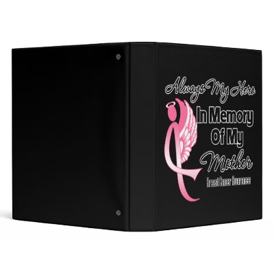 Always My Hero In Memory Mother - Breast Cancer Binder by cancerapparel