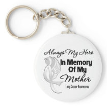 Always My Hero In Memory Mother - Lung Cancer Keychain