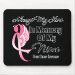 Always My Hero In Memory Niece - Breast Cancer Mouse Pads
