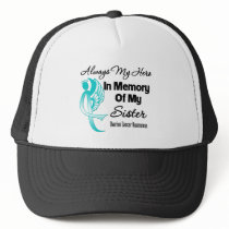 Always My Hero In Memory Sister - Ovarian Cancer Mesh Hat
