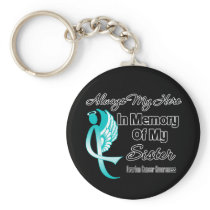 Always My Hero In Memory Sister - Ovarian Cancer Key Chains