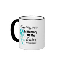Always My Hero In Memory Sister - Ovarian Cancer Mug