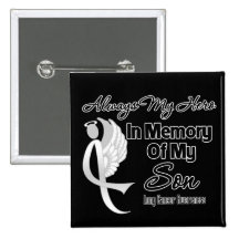 Always My Hero In Memory Son - Lung Cancer Pinback Button