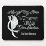 Always My Hero In Memory Twin Sister - Lung Cancer Mouse Pads