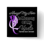 Always My Hero In Memory Uncle - Pancreatic Cancer Button