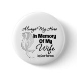Always My Hero In Memory Wife - Lung Cancer Pinback Buttons