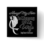 Always My Hero In Memory Wife - Lung Cancer Buttons