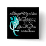 Always My Hero Memory Granddaughter Ovarian Cancer Pinback Button