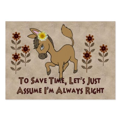 Always Right Burro Business Cards by orsobear