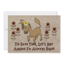 Always Right Burro Personalized Invitations