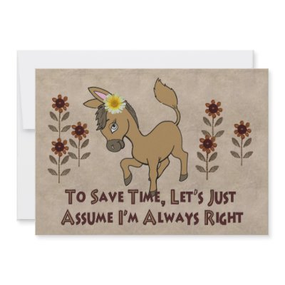Always Right Burro Personalized Invitations by orsobear