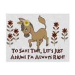 Always Right Burro Postcard