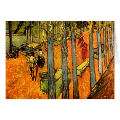 Alyscamps by Vincent Van Gogh Cards by mcduncan
