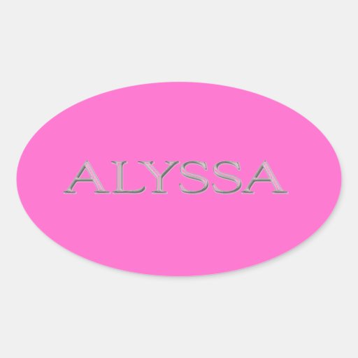 Alyssa Custom Raised Lettering Oval Sticker Zazzle