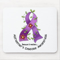 ALZHEIMER’S DISEASE AWARENESS Flower Ribbon 1 Mouse Pads