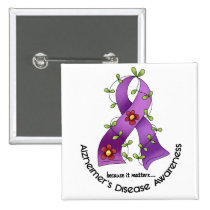 ALZHEIMER’S DISEASE AWARENESS Flower Ribbon 1 Pins