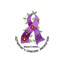 ALZHEIMER’S DISEASE AWARENESS Flower Ribbon 1 t-shirts by awarenessgifts ALZHEIMER’S DISEASE AWARENESS Flower Ribbon 1 t-shirts