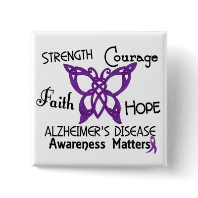 Alzheimer’s Disease Celtic Butterfly 3 Pinback Buttons by awarenessgifts