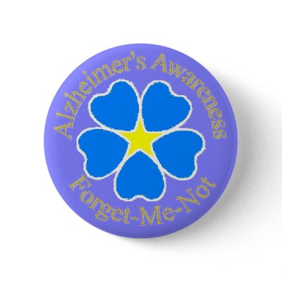 Alzheimer's Awareness Forget me not Ylw Pin by SMAAttic