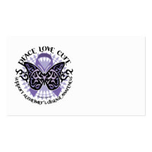 Alzheimers Butterfly Tribal 2 Business Card Templates