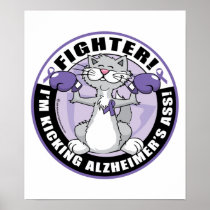 Alzheimers Cat Fighter Print
