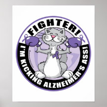 Alzheimers Cat Fighter Print