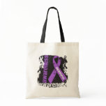 Alzheimers Disease Awareness Grunge Ribbon bags