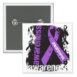 Alzheimers Disease Awareness Grunge Ribbon buttons