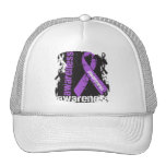 Alzheimers Disease Awareness Grunge Ribbon hats