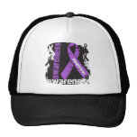 Alzheimers Disease Awareness Grunge Ribbon hats
