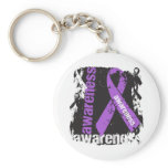 Alzheimers Disease Awareness Grunge Ribbon keychains