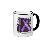 Alzheimers Disease Awareness Grunge Ribbon mugs