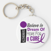 Alzheimer's Disease BELIEVE DREAM HOPE Key Chains