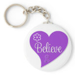 Alzheimers Disease Believe Purple Heart keychains