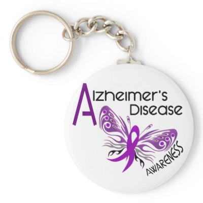 Alzheimer's Disease BUTTERFLY 3 Awareness Keychain by awarenessgifts