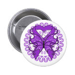 Alzheimers Disease Butterfly Circle of Ribbons buttons