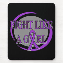 Alzheimers Disease Fight Like A Girl Circular Mouse Pads
