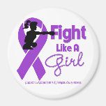 Alzheimers Disease Fight Like A Girl Knock Out Refrigerator Magnet