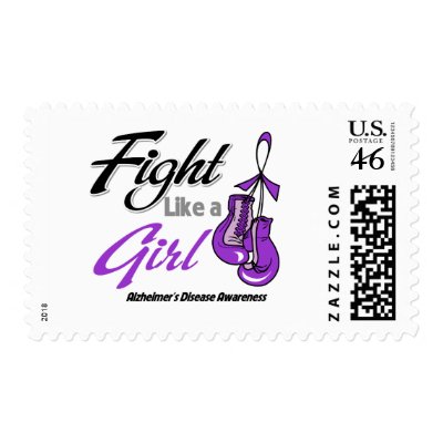 Alzheimers Disease - Fight Like a Girl Stamps by cancerapparel