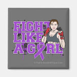 Alzheimers Disease Fighter - Fights Like a Girl Refrigerator Magnet