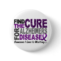ALZHEIMERS DISEASE Find The Cure 1 Pinback Buttons