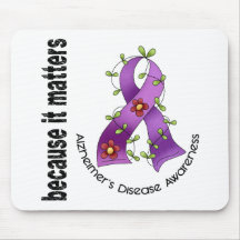 Alzheimers Disease Flower Ribbon 3 Mouse Mats