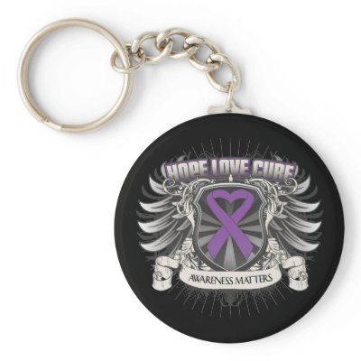 Alzheimer's Disease Hope Love Cure Key Chains by diseaseapparel