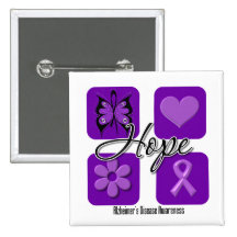 Alzheimers Disease Hope Love Inspire Awareness Pin