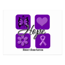 Alzheimers Disease Hope Love Inspire Awareness Postcards