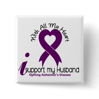 Alzheimers Disease I Support My Husband Pin by awarenessgifts