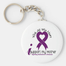 Alzheimers Disease I Support My Mother Key Chains