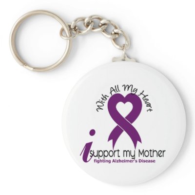 Alzheimers Disease I Support My Mother Key Chains by awarenessgifts