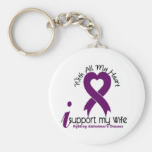 Alzheimers Disease I Support My Wife Key Chains