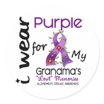Alzheimers Disease I Wear Purple For My Grandma 43 Stickers